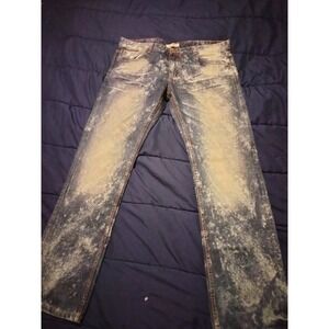 Decibel Dry Goods Men's 38x34 Blue Denim Acid washed Jeans 100% Cotton